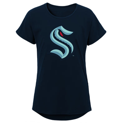 Outerstuff NHL Youth Girls Seattle Kraken Pulse Short Sleeve Dolman T-Shirt