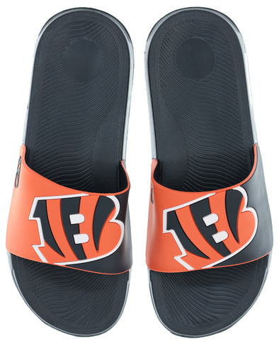 FOCO NFL Men's Cincinnati Bengals Cropped Big Logo Raised Slides