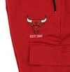 FISLL NBA Men's Chicago Bulls Cargo Jogger Pants, Red