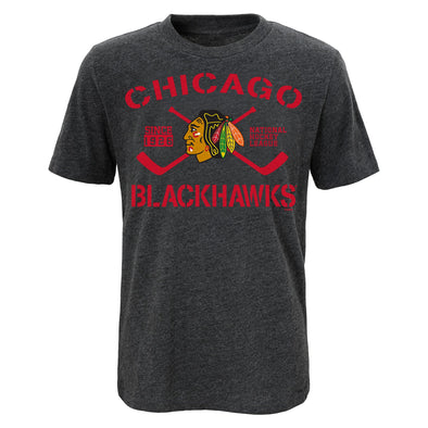 Outerstuff Youth Boys Chicago Blackhawks Core Player Charcoal T-Shirt