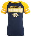 Outerstuff NHL Youth Girls Nashville Predators Jersey Striped Logo T-Shirt