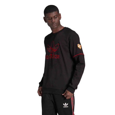Adidas Originals Men's Manchester United Crew Sweatshirt, Black