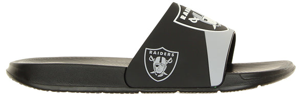 FOCO NFL Men's Las Vegas Raiders Cropped Big Logo Raised Slides