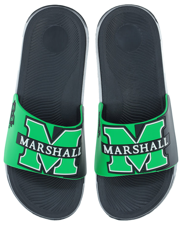 FOCO NCAA Men's Marshall Thundering Herd Cropped Big Logo Raised Slides