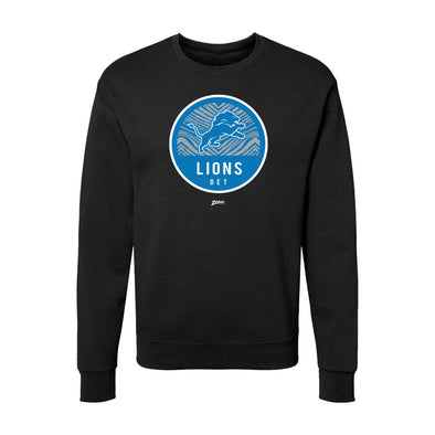 Zubaz NFL Detroit Lions Unisex Adult Men's & Women's Pullover Fleece Crew Neck Sweatshirt, Z2C Dime Back, Black