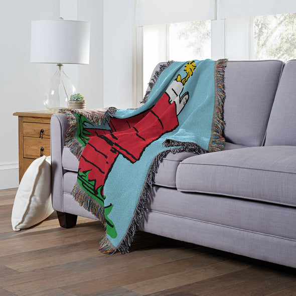 Northwest Peanuts Snoopy House Woven Jacquard Throw Blanket, 48"W x 60"L