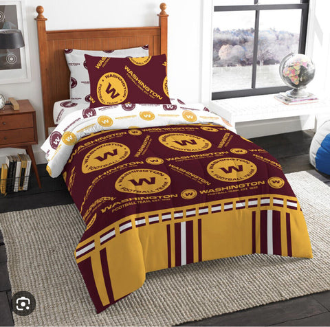 Northwest NFL Washington Commanders Football Team Rotary Bed in a Bag Set
