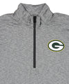 New Era NFL Men's Green Bay Packers Covercom 1/4 Zip Pullover Top, Grey, Medium