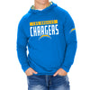 Zubaz NFL Men's Light Weight Team Color Hoodie With 3 Tone Zebra Lined Hood, Great Play Logo, LA Chargers