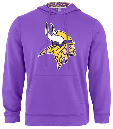 Zubaz NFL Men's Minnesota Vikings Team Color Primary Logo With Zebra Hood Liner