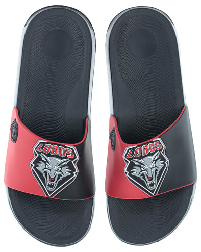 FOCO NCAA Men's New Mexico Lobos Cropped Big Logo Raised Slides