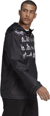 Adidas Men's Essentials Brandlove Woven Windbreaker, Black