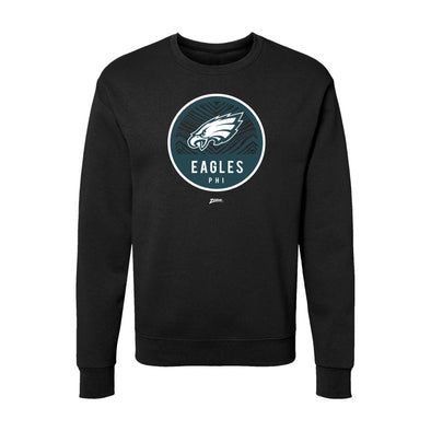 Zubaz NFL Philadelphia Eagles Unisex Adult Men's & Women's Pullover Fleece Crew Neck Sweatshirt, Z2C Dime Back, Black