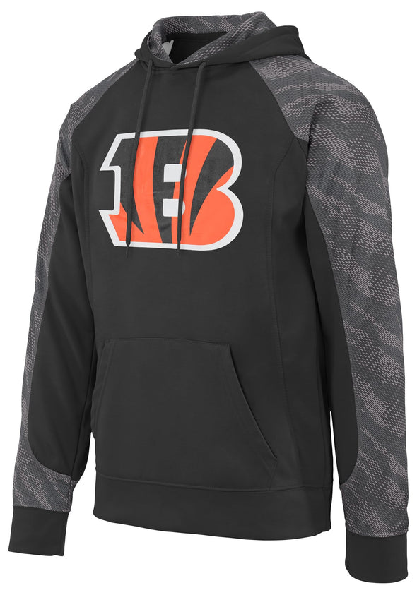 Zubaz NFL Men's Cincinnati Bengals Elevated Logo Viper Hoodie