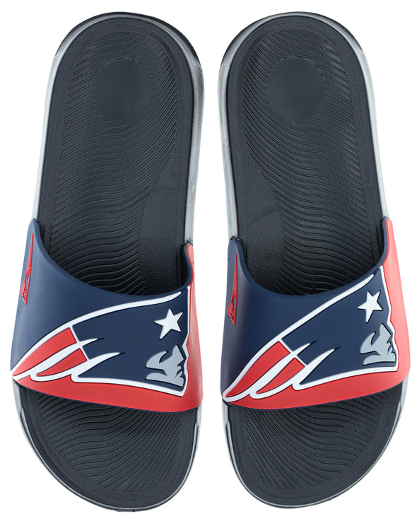 FOCO NFL Men's New England Patriots Cropped Big Logo Raised Slides