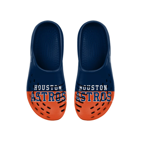 FOCO MLB Men's Houston Astros 2023 Colorblock Big Logo Clogs