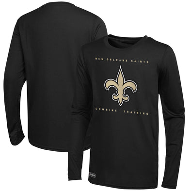 Outerstuff NFL Men's New Orleans Saints Side Drill Long Sleeve Shirt