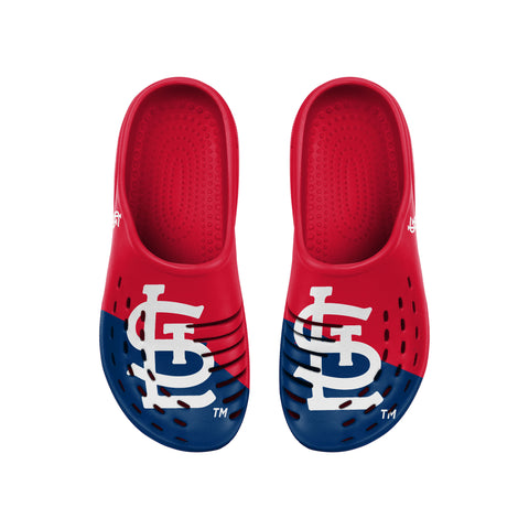 FOCO MLB Men's St. Louis Cardinals Sox 2023 Colorblock Big Logo Clogs