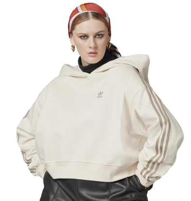adidas Originals Women's Plus Always Original Extra-Oversized Cropped Hoodie, Wonder White