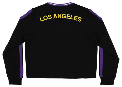 FISLL NBA Women's Los Angeles Lakers Croptop With Oversize Applique, Black