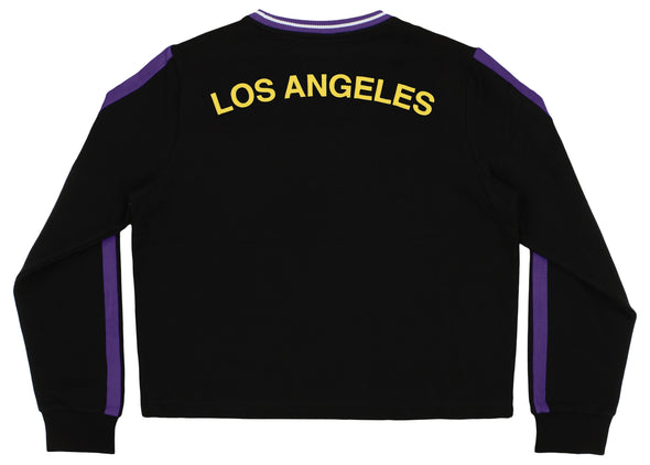 FISLL NBA Women's Los Angeles Lakers Croptop With Oversize Applique, Black