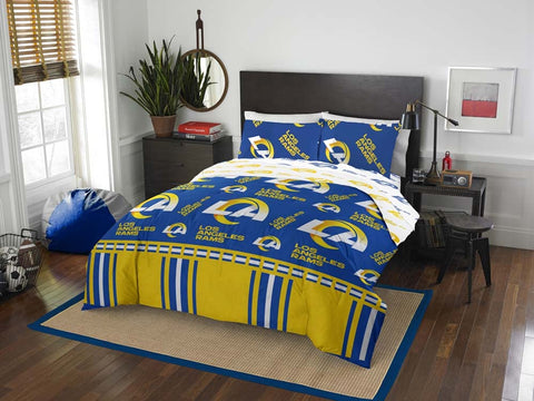 Northwest NFL Los Angeles Rams Rotary Legacy Queen Bed In Bag Set