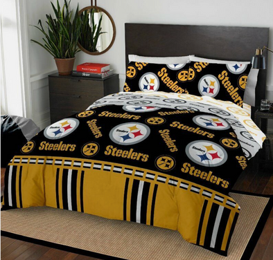 Northwest NFL Pittsburgh Steelers Rotary Bed In Bag Set, FULL