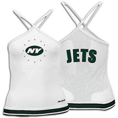 Reebok NFL Junior Women's New York Jets Halter Top Shirt - White, Large