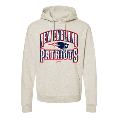 Zubaz NFL New England Patriots  Unisex Pullover Fleece Hoodie for Adult Men and Women, Z2T Kickoff, Oatmeal Heather