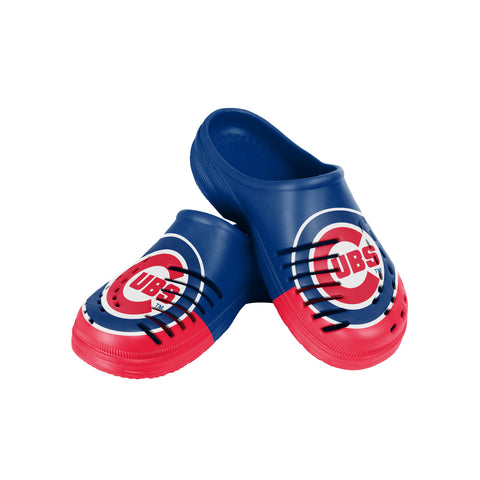 FOCO MLB Men's Chicago Cubs 2023 Colorblock Big Logo Clogs