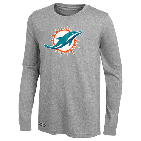 Outerstuff NFL Men's Miami Dolphins Primary Stadium Logo Long Sleeve Tee