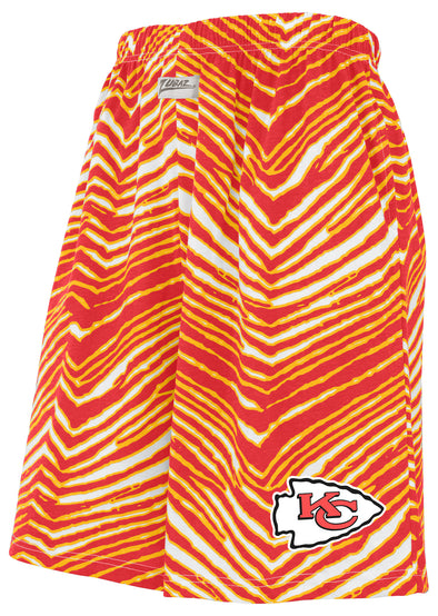 Zubaz NFL Adult Unisex Z88 Zebra Short for Men and Women, Kansas City Chiefs