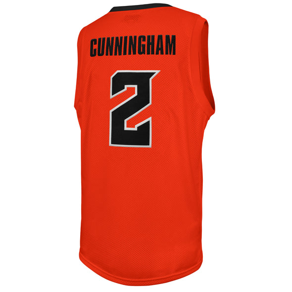 Original Retro Brand NCAA Men's Oklahoma State Cowboys #2 Cade Cunningham Tackle Twill Jersey, Orange