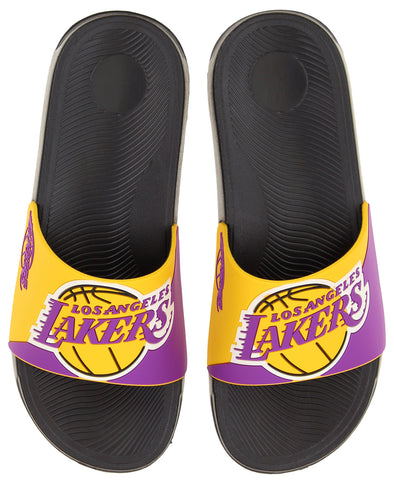 FOCO NBA Men's Los Angeles Lakers Cropped Big Logo Raised Slides