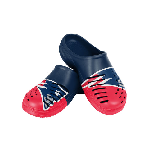 FOCO NFL Men's New England Patriots 2023 Colorblock Big Logo Clogs