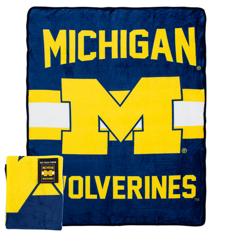 Northwest NCAA Michigan Wolverines Singular Silk Touch Throw Blanket,45" X 60"