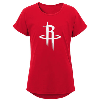 Outerstuff NBA Youth Girls Houston Rockets Primary Logo Short Sleeve T-Shirt