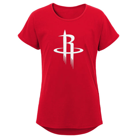 Outerstuff NBA Youth Girls Houston Rockets Primary Logo Short Sleeve T-Shirt