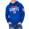 Zubaz NFL Men's Light Weight Team Color Hoodie With 3 Tone Zebra Lined Hood, Great Play Logo, New York Giants