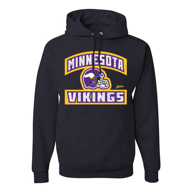 Zubaz NFL Minnesota Vikings Unisex Pullover Fleece Hoodie for Adult Men and Women, Z2T Helmet Outline, Black