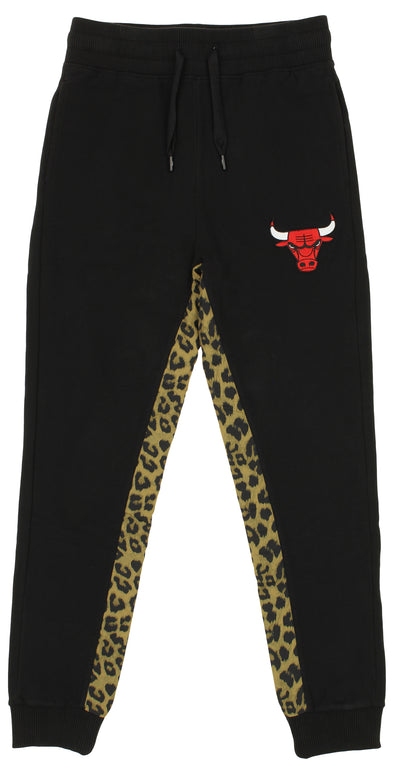 FISLL NBA Women's Chicago Bulls Leopard Print Jogger Pants