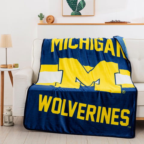 Northwest NCAA Michigan Wolverines Singular Silk Touch Throw Blanket,45" X 60"