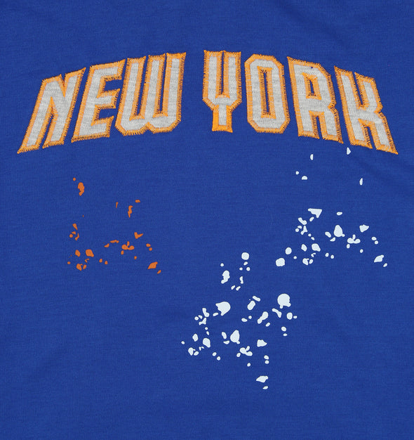 FISLL NBA Men's New York Knicks Pullover Hoodie with Paint Splatter Logo