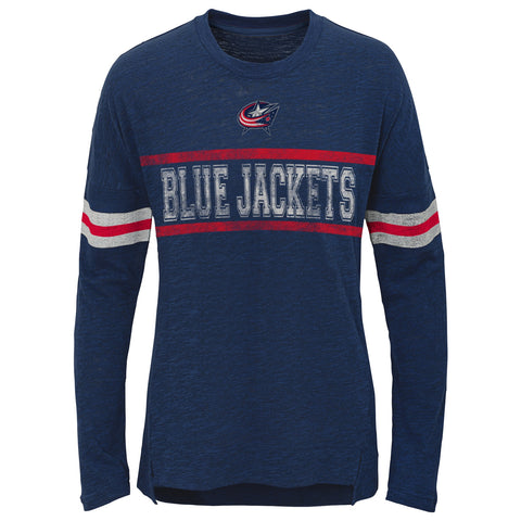 Outerstuff NHL Youth Girls Columbus Blue Jackets Pacesetter Long Sleeve T-Shirt