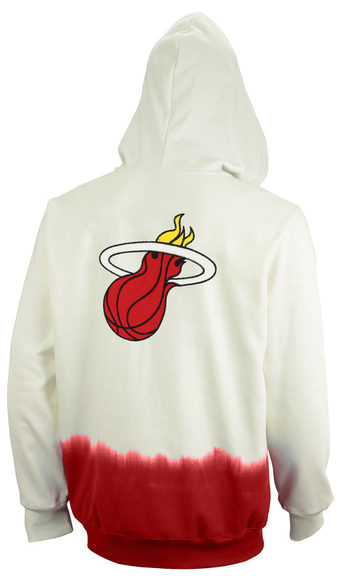 FISLL NBA Men's Miami Heat Dip Dye Hoodie