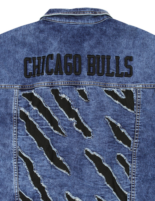 FISLL NBA Men's Chicago Bulls Ice Denim With Animal Print Claw Marks