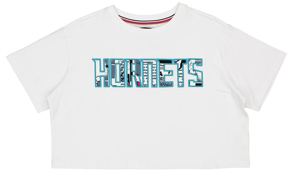 FISLL NBA Charlotte Hornets Women's Comic Book Crop Tee Shirt