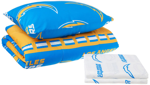 Northwest NFL Los Angeles Chargers Rotary Twin Bed in Bag Set