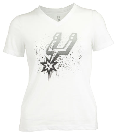 Outerstuff NBA Youth Girls San Antonio Spurs Splatter Paint V-Neck Short Sleeve T-Shirt