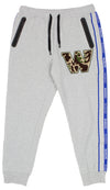 FISLL NBA Men's Golden State Warriors Chenille Applique Jogger, Heather Gray